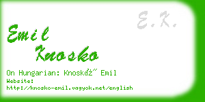 emil knosko business card